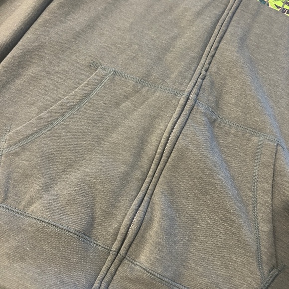 The North Face Womens large Gray Full Zip Hoodie Sweatshirt Tropical Print Logo - Picture 5 of 11